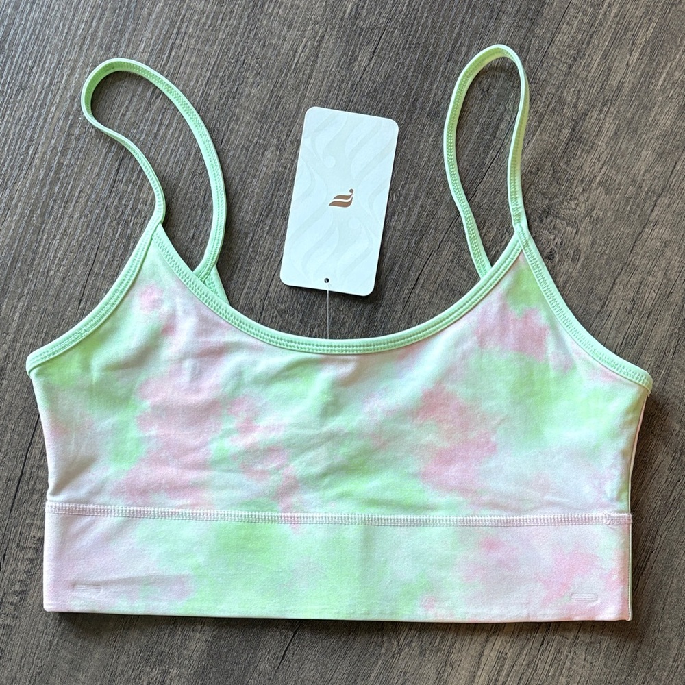Fabletics Millie Reversible Bralette, Medium, Pink & Green / Solid Green, NWT